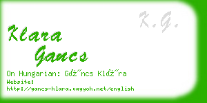 klara gancs business card